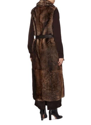 背面 - 点击放大 - YVES SALOMON - Sleeveless Shearling Long Gilet