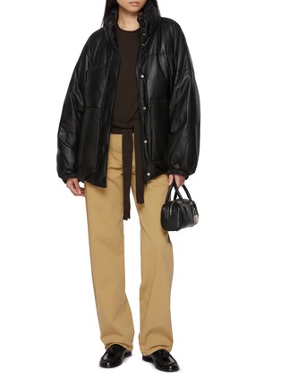 模特儿示范图 - 点击放大 - YVES SALOMON - Leather Puffer Jacket