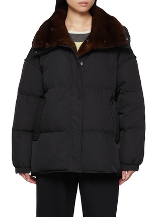 首图 - 点击放大 - YVES SALOMON - Mink Fur Collar Puffer Jacket