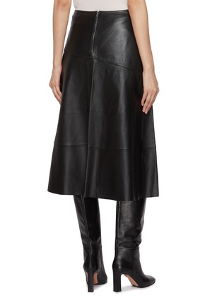 背面 - 点击放大 - YVES SALOMON - Flared Leather Midi Skirt