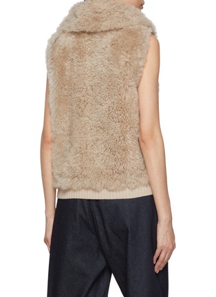 背面 - 点击放大 - YVES SALOMON - Sleeveless Curly Lamb Fur Knit Gilet