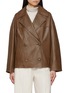 首图 - 点击放大 - YVES SALOMON - Double Breasted Leather Peacoat