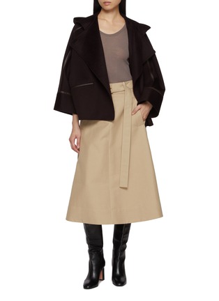 模特儿示范图 - 点击放大 - YVES SALOMON - Wide Wool Cashmere Jacket