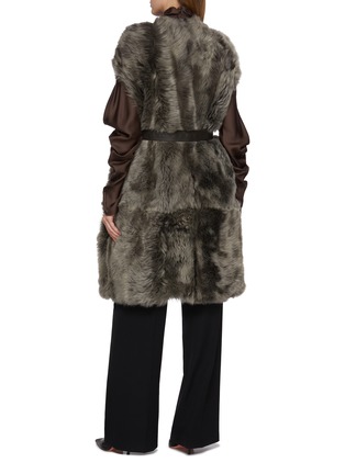 背面 - 点击放大 - YVES SALOMON - Chunky Shearling Long Gilet