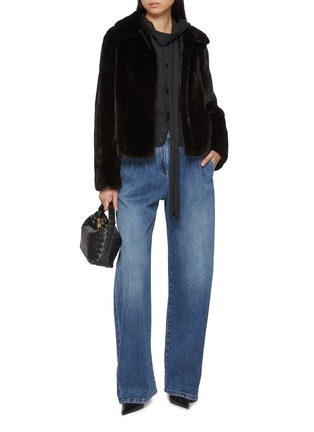 模特儿示范图 - 点击放大 - YVES SALOMON - Collared Mink Fur Short Jacket