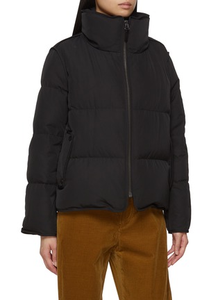 细节 - 点击放大 - YVES SALOMON - Mink Bib Hood Technical Puffer Jacket