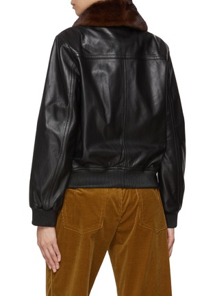 背面 - 点击放大 - YVES SALOMON - Detachable Mink Collar Leather Bomber Jacket
