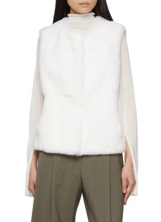 首图 - 点击放大 - YVES SALOMON - Sleeveless Rex Rabbit Fur Gilet