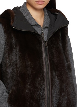  - YVES SALOMON - Mink Fur Trim Technical Zip Up Gilet