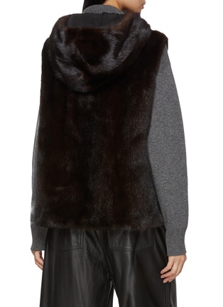 背面 - 点击放大 - YVES SALOMON - Mink Fur Trim Technical Zip Up Gilet
