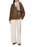 模特儿示范图 - 点击放大 - YVES SALOMON - Wide Leg Wool Silk Pants