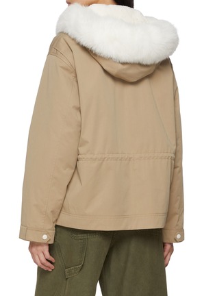 背面 - 点击放大 - YVES SALOMON - Rabbit Fur Trim Hooded Parka Jacket