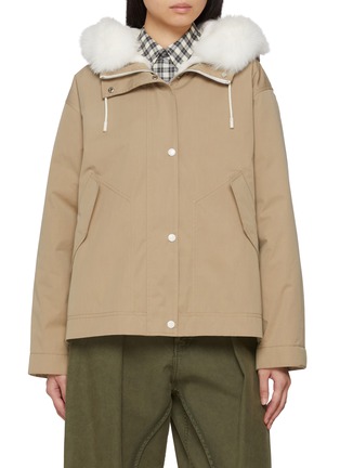 首图 - 点击放大 - YVES SALOMON - Rabbit Fur Trim Hooded Parka Jacket