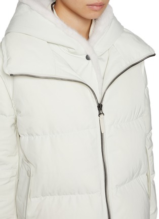  - YVES SALOMON - Mink Trim Hood Technical Zip Up Jacket