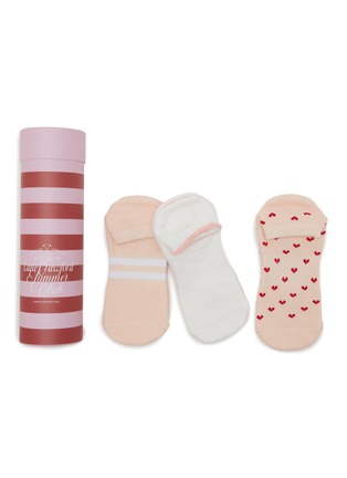 首图 –点击放大 - MOVEACTIVE - Classic Low Rise Grip Socks Set of 3 — Soft Pink