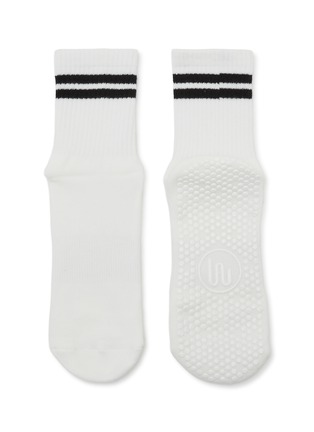 细节 –点击放大 - MOVEACTIVE - Crew Non-Slip Grip Socks Set of 3 — Black
