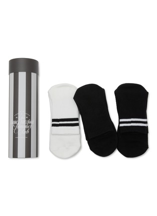 首图 –点击放大 - MOVEACTIVE - Crew Non-Slip Grip Socks Set of 3 — Black
