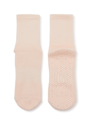 细节 –点击放大 - MOVEACTIVE - Crew Non-Slip Grip Socks Set of 3 — Soft Pink