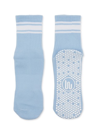 细节 –点击放大 - MOVEACTIVE - Crew Non-Slip Grip Socks Set of 3 — Powder Blue