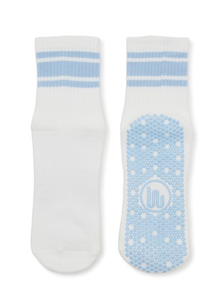 细节 –点击放大 - MOVEACTIVE - Crew Non-Slip Grip Socks Set of 3 — Powder Blue