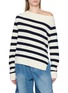 首图 - 点击放大 - BOINIGAN - Long Sleeve Striped Asymmetrical Wool Knit Top
