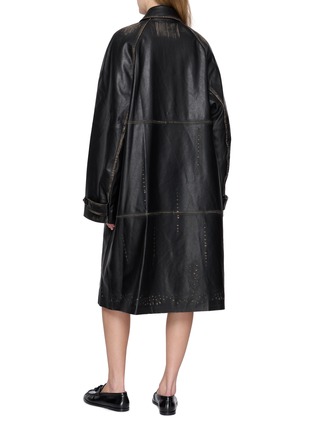 背面 - 点击放大 - BOINIGAN - Single Breasted Water Drop Print Leather Overcoat