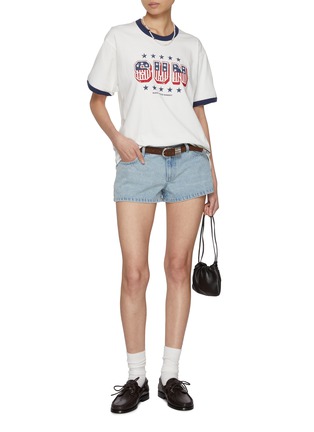 模特儿示范图 - 点击放大 - SUNDAYFRUITMARKET - Sun Star Cotton T-Shirt
