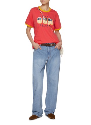 模特儿示范图 - 点击放大 - SUNDAYFRUITMARKET - Sun Star Cotton T-Shirt