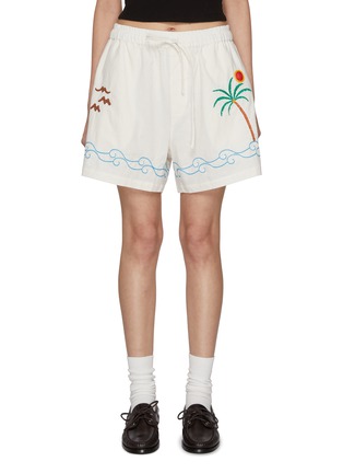 首图 - 点击放大 - SUNDAYFRUITMARKET - Sun Beach Embroidered Cotton Shorts