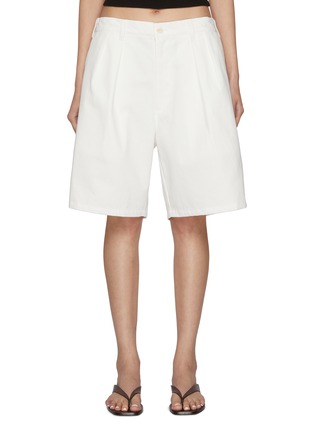 首图 - 点击放大 - SUNDAYFRUITMARKET - Sun Pleated Cotton Bermuda Shorts