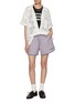 模特儿示范图 - 点击放大 - SUNDAYFRUITMARKET - Holiday Crochet Cotton Knit Shirt