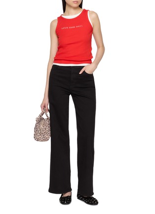 模特儿示范图 - 点击放大 - SUNDAYFRUITMARKET - Love Sun Day Embellished Cotton Tank Top