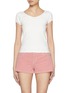 首图 - 点击放大 - SUNDAYFRUITMARKET - Cap Sleeve Lace Cotton T-Shirt