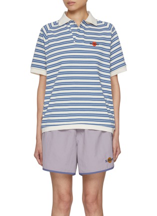 首图 - 点击放大 - SUNDAYFRUITMARKET - Striped Collar Cotton T-Shirt