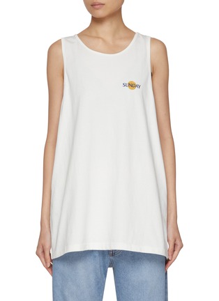 首图 - 点击放大 - SUNDAYFRUITMARKET - Sunday Embroidered Cotton Tank Top