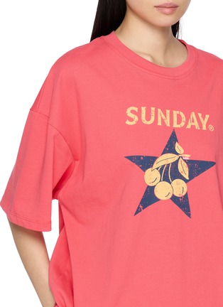  - SUNDAYFRUITMARKET - Cherry Star Print Cotton T-Shirt