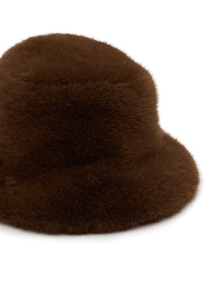 细节 –点击放大 - FJOLLA - Faux Fur Bucket Hat — Dark Brown