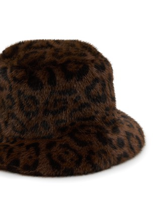 细节 –点击放大 - FJOLLA - Faux Fur Bucket Hat — Dark Leopard