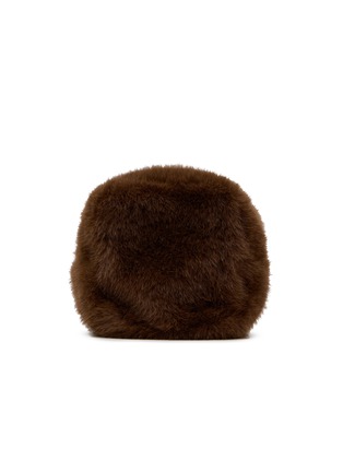 首图 –点击放大 - FJOLLA - Small Faux Fur Zippered Toiletry Pouch — Dark Brown