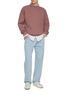 模特儿示范图 - 点击放大 - J∞QUALITY  - Mock Neck Cotton Waffle Knit Sweatshirt