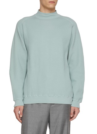 首图 - 点击放大 - J∞QUALITY  - Mock Neck Cotton Waffle Knit Sweatshirt