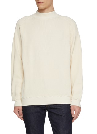 首图 - 点击放大 - J∞QUALITY  - Mock Neck Cotton Waffle Knit Sweatshirt