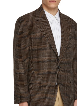  - J∞QUALITY  - Single Breasted Chequered Tweed Wool Blazer
