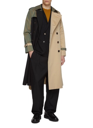 模特儿示范图 - 点击放大 - J∞QUALITY  - Colour Block Trench Coat