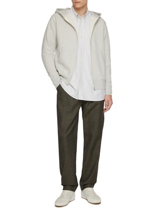 模特儿示范图 - 点击放大 - J∞QUALITY  - Hooded Zip Up Cotton Sweatshirt