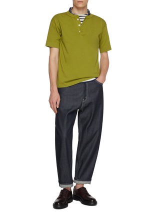 模特儿示范图 - 点击放大 - J∞QUALITY  - Henry Neck Cotton T-Shirt
