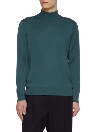 首图 - 点击放大 - J∞QUALITY  - Mock Neck Cashmere Silk Knit Top