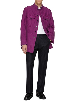 模特儿示范图 - 点击放大 - J∞QUALITY  - Striped Flared Leg Pants