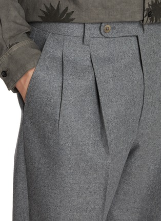  - J∞QUALITY  - Pleated Tapered Leg Flannel Wool Pants
