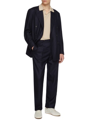 模特儿示范图 - 点击放大 - J∞QUALITY  - Striped Wool Flannel Pants